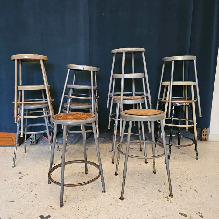 Vintage Metal Industrial Stool