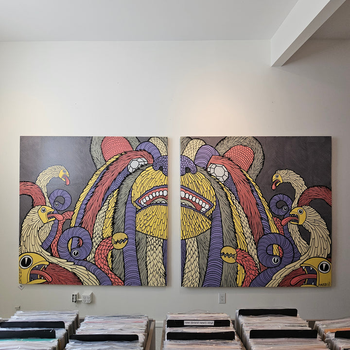 Monumental Signed Diptych Artwork by ChuckU