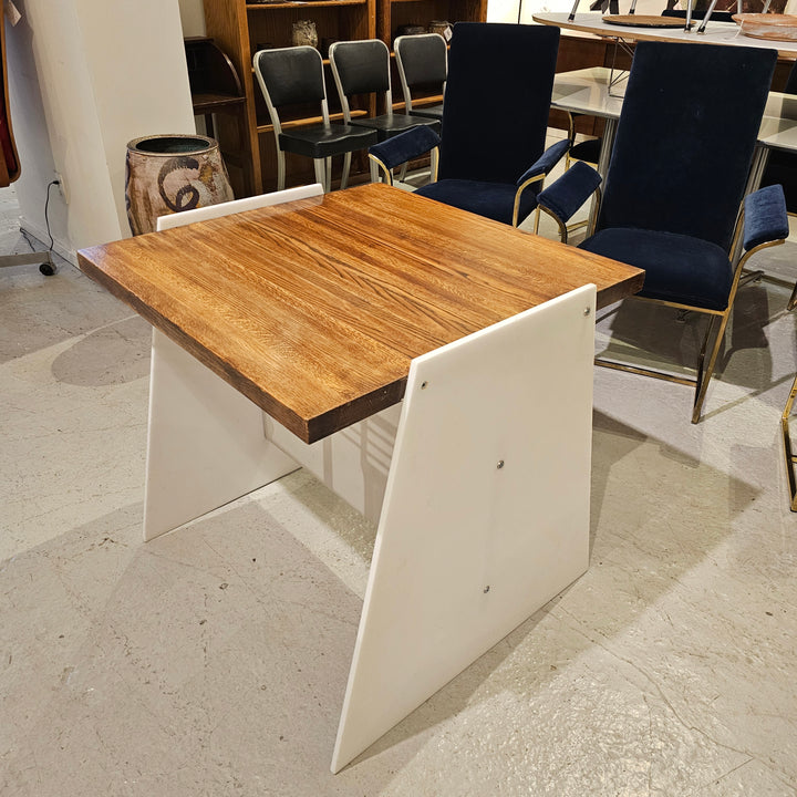 Vintage White Acrylic Butcher Block Table