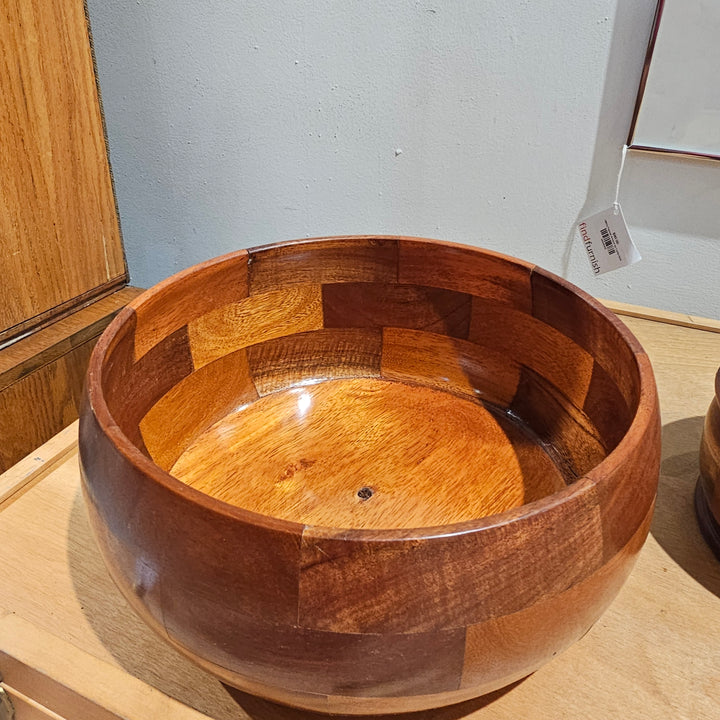 Large Covered Wood Turned Bowl