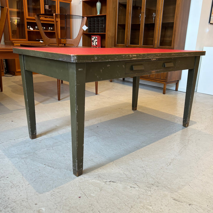 1920s-era General Fireproofing Steel Library Table w/New Lino