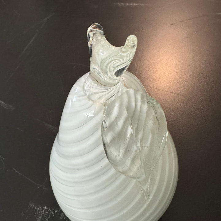 Murano Glass White Pear