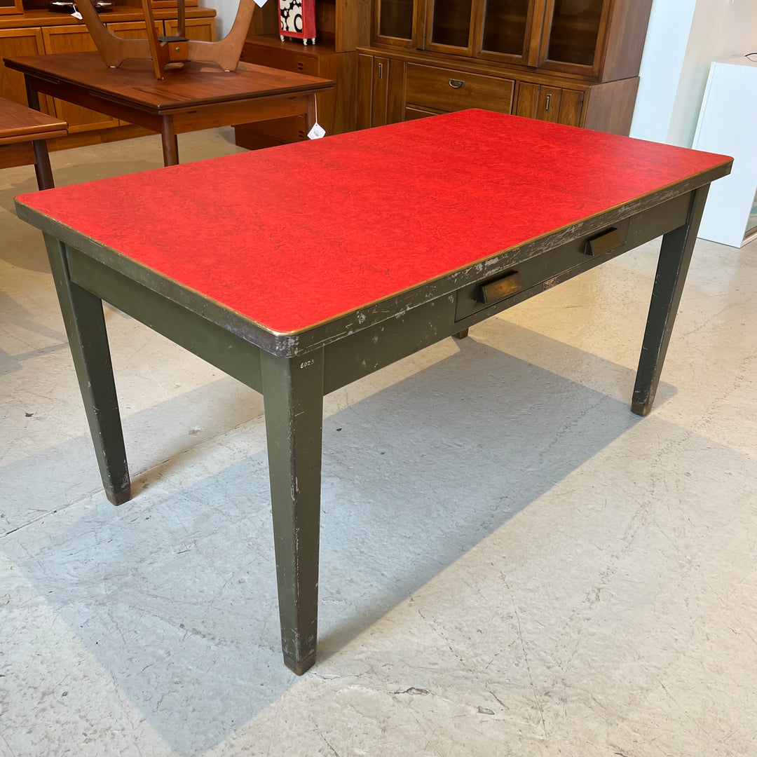 1920s-era General Fireproofing Steel Library Table w/New Lino