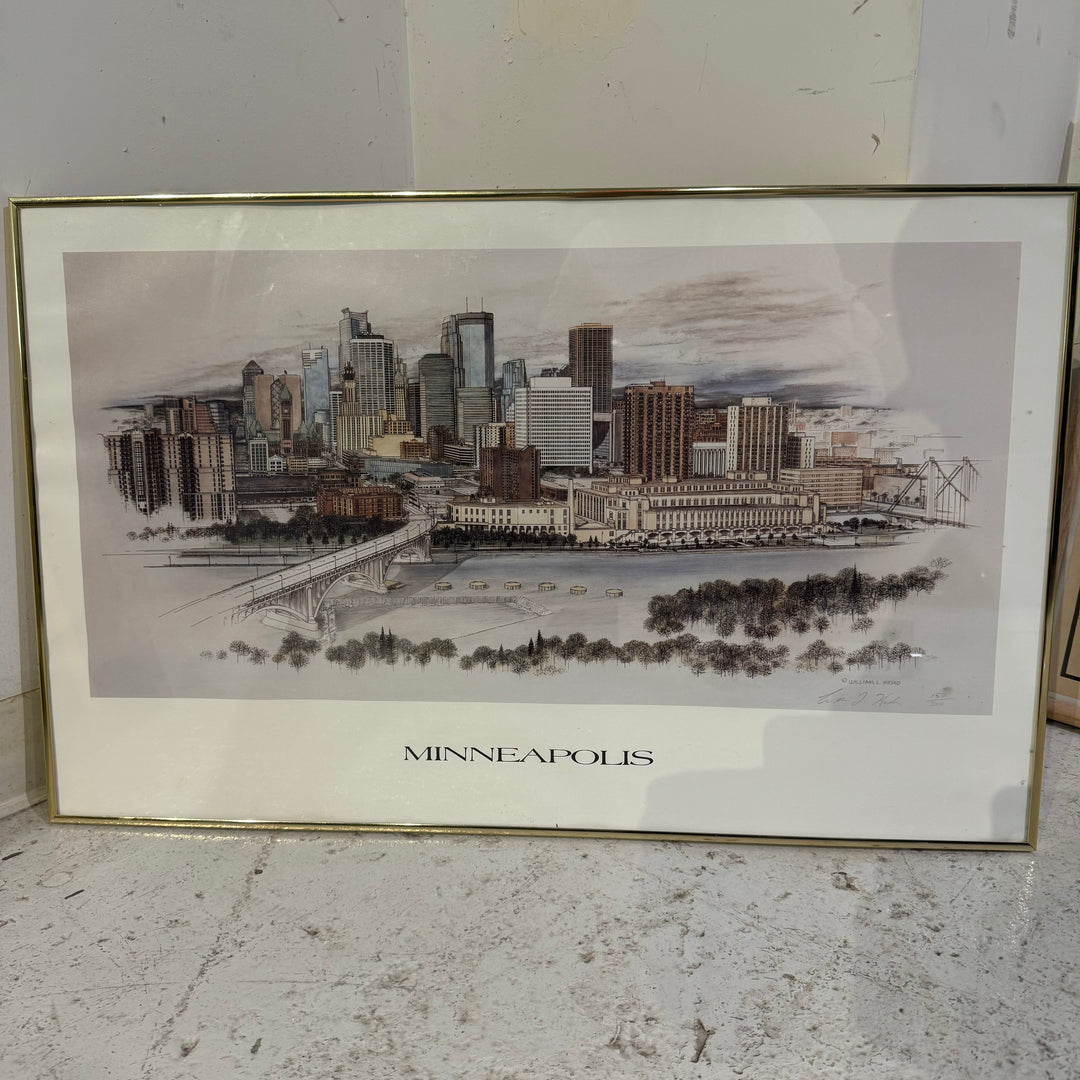 Minneapolis Print in Gold Frame