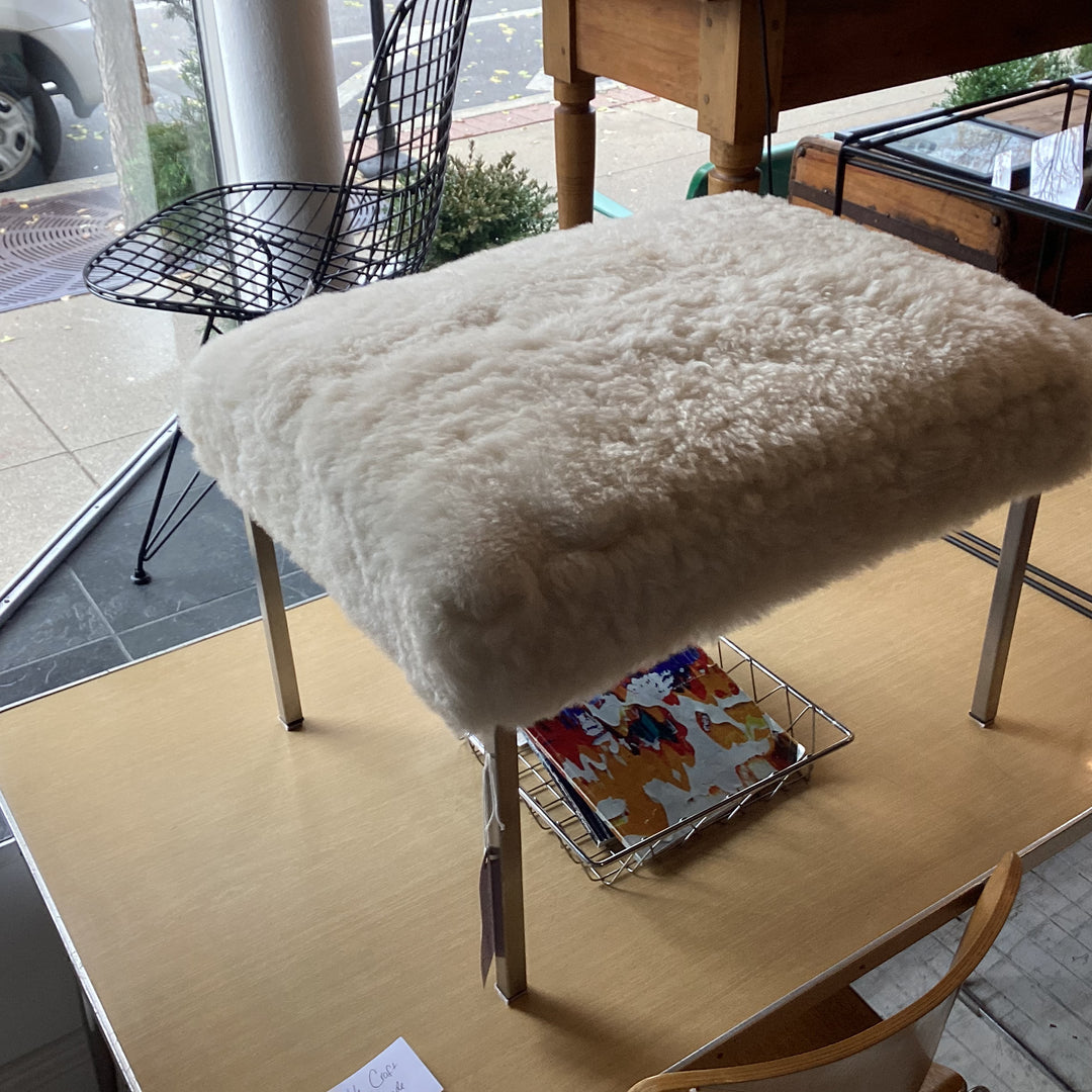 Modern Shearling Ottoman